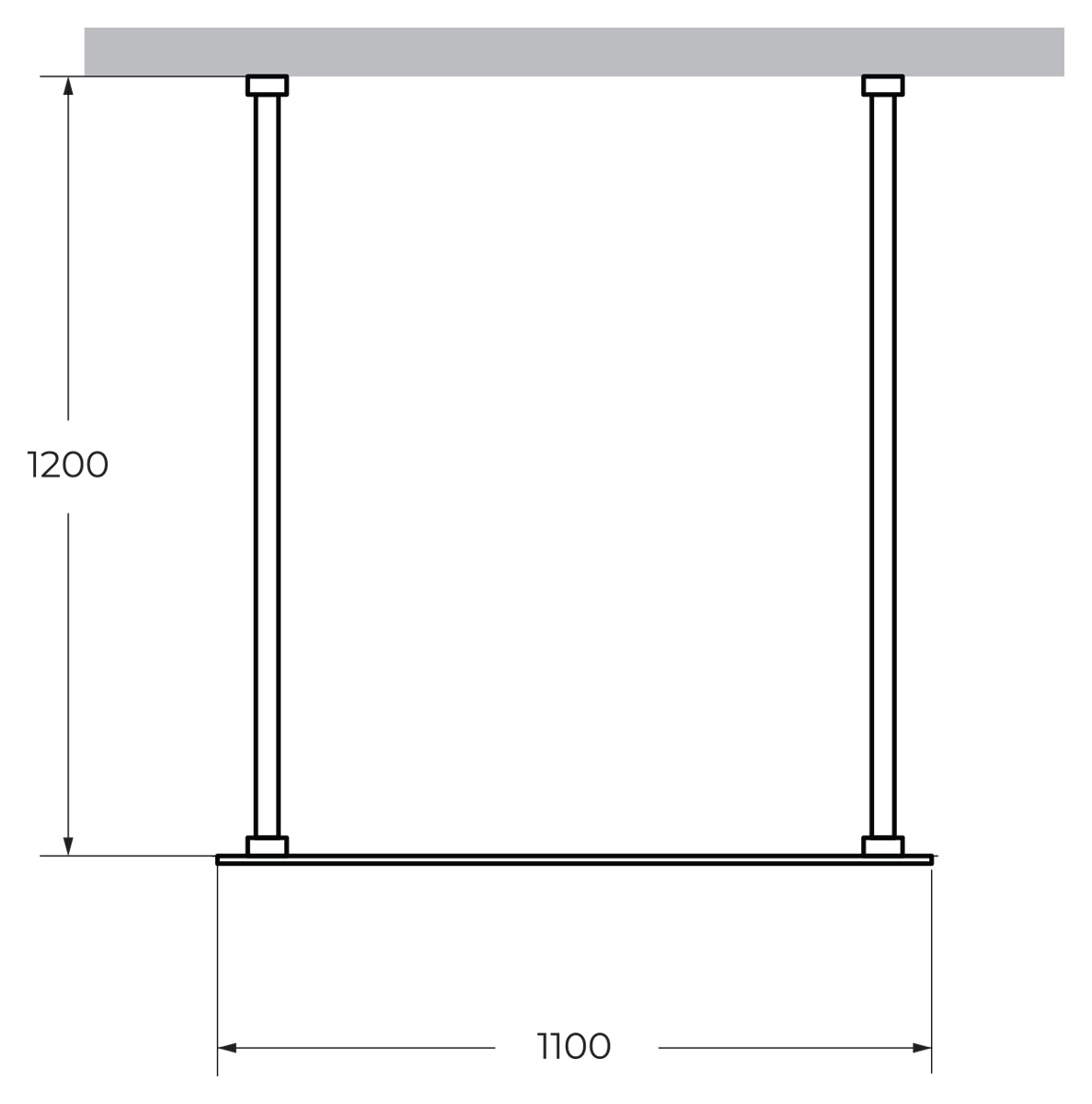 Душевая перегородка CEZARES LIBERTA-L-2-110-120-BR-Cr