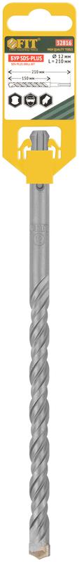 Бур по бетону SDS PLUS профи W-образная вставка двойная спираль 12х210мм FIT 32816