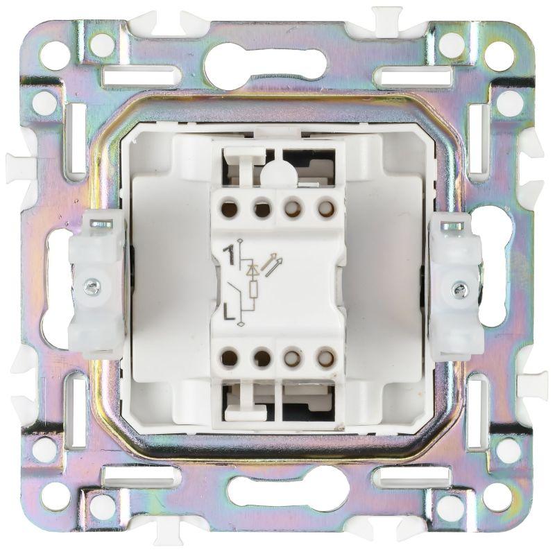 Выключатель 1-кл. SKANDY 10А SK-V07N с индикацией никель IEK SK-V10-1-10-K50
