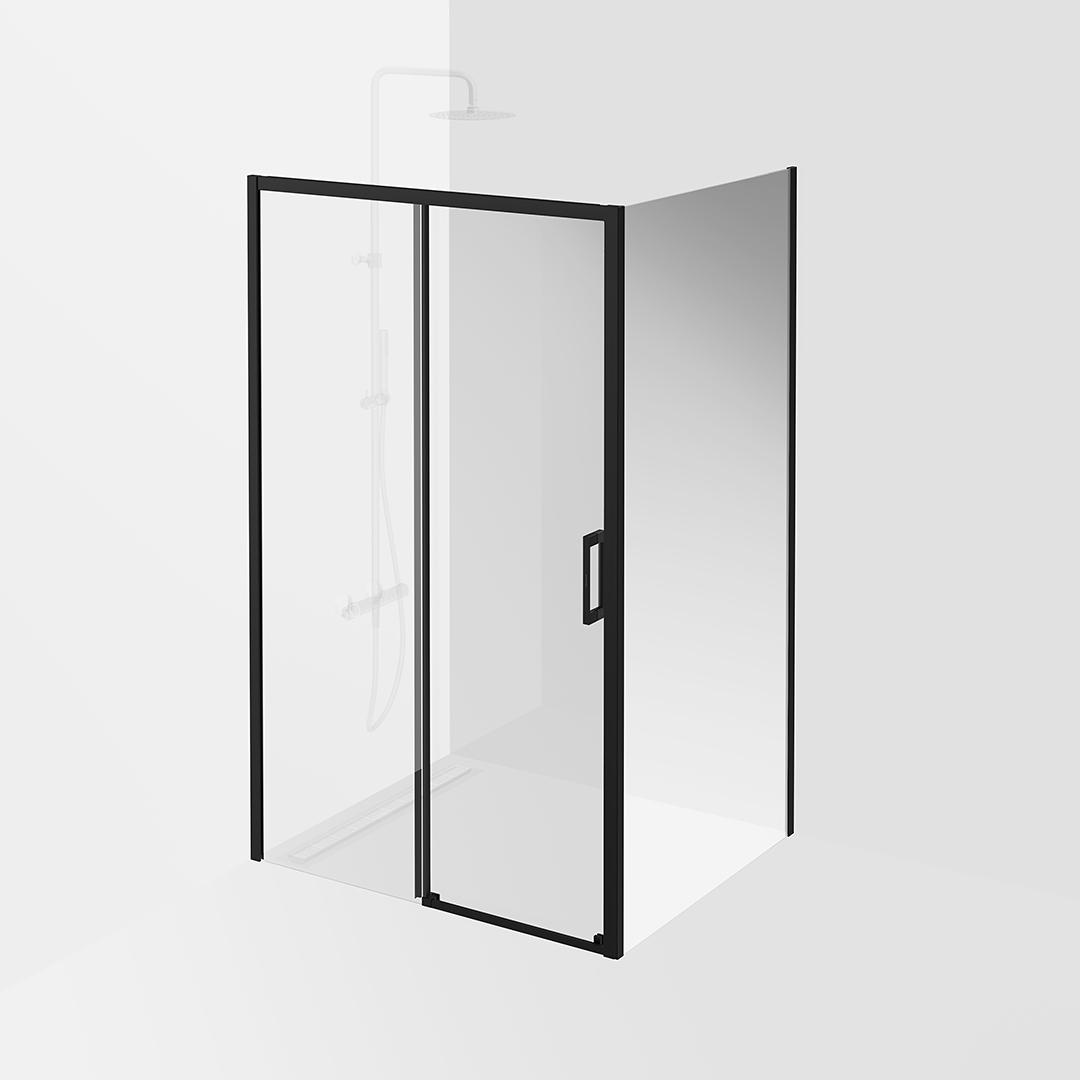 Душевая дверь VETRO, раздвижная, 120х195, матовый черный