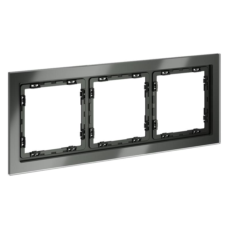 Рамка 3-м S70 стеклян. титан Voltum VLS110306