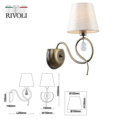 Бра Beatrix 2067-401 настенный 1хE14 40Вт классика Rivoli Б0055473