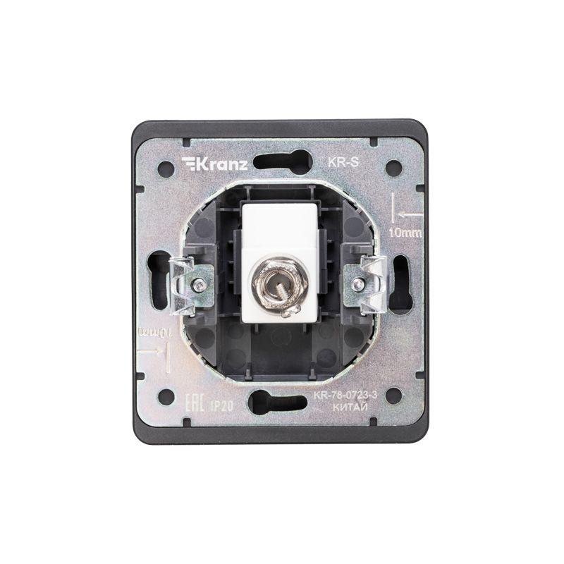 Розетка телевизионная TV СП ROUND MIELE оникс Kranz KR-78-0723-3