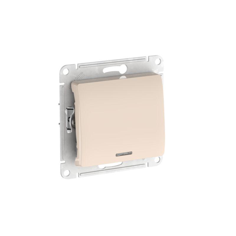 Выключатель 1-кл. Glossa (сх. 1а) 10AX с подсветкой быстрозажим. клем. механизм беж. SE GSL000213S