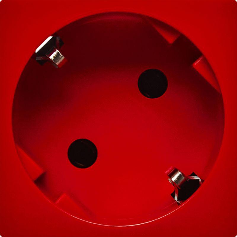 Розетка 2мод. 16А 250В 45град. с заземл. без защ. шторок безвинт. зажимы красн. ИЭК Leg 4525058