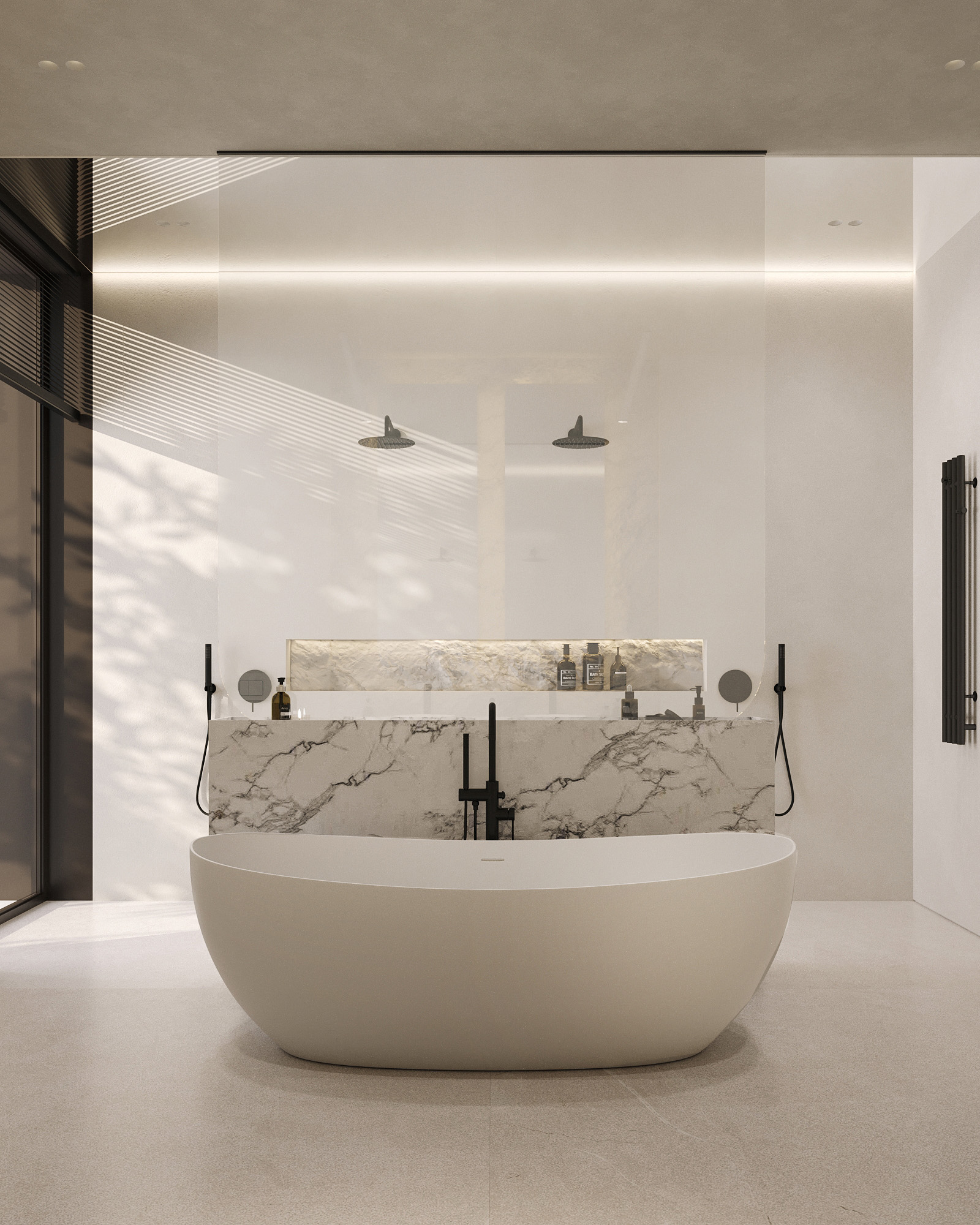 Ванна из искусственного камня ABBER Stein AS9615-1.8 белая матовая