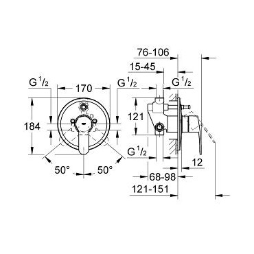 Смеситель Grohe Eurostyle Cosmopolitan 33637002 для ванны