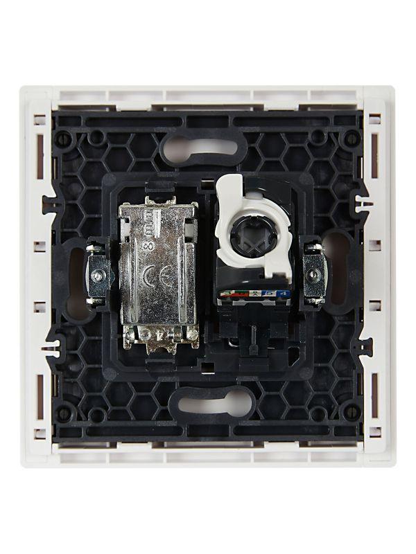 Розетка 2-м TV+RJ45 кат.5E FORTE&PIANO FP236 бел. IEK FP-AK20-1-K01