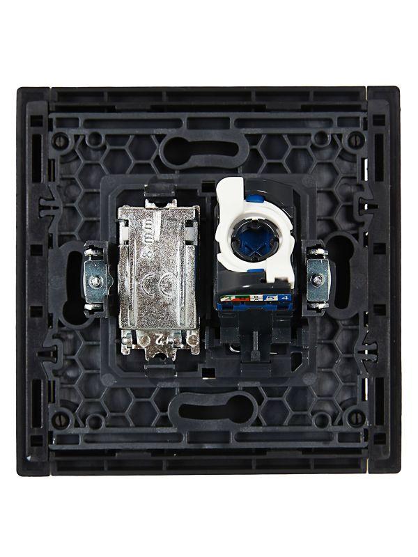 Розетка 2-м TV+RJ45 кат.6 FORTE&PIANO FP137 черн. IEK FP-AK20-2-K02