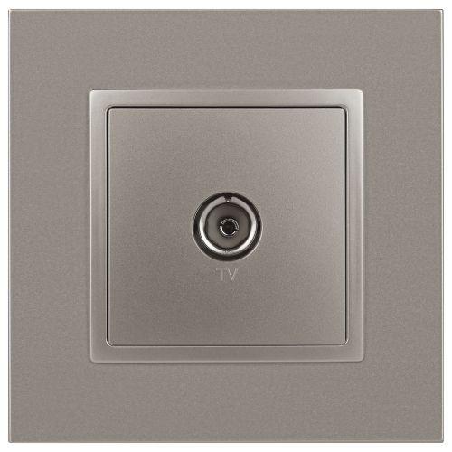 Розетка телевизионная одиночная TV Elegance 14-3101-16 титан Эра Б0065760