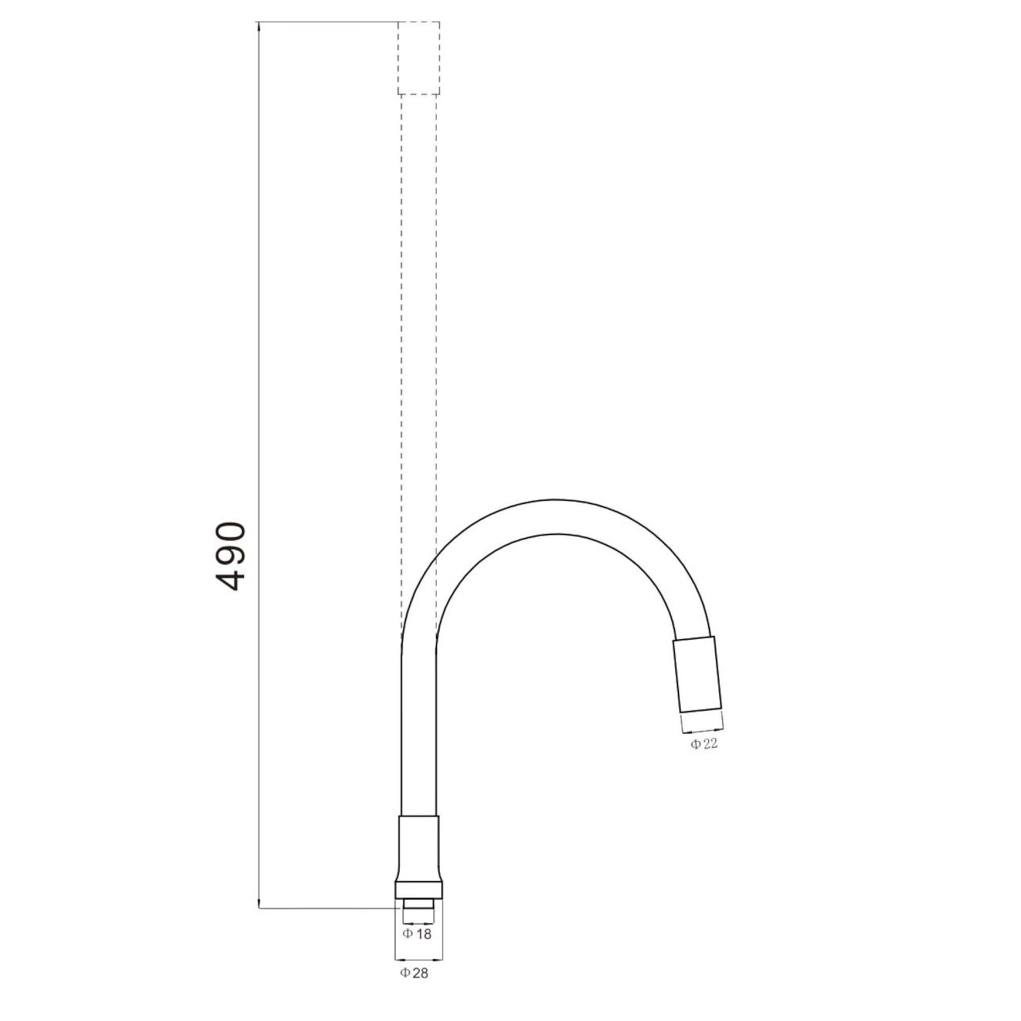 Гибкий излив для кухонного смесителя Savol S-CG12, бежевый