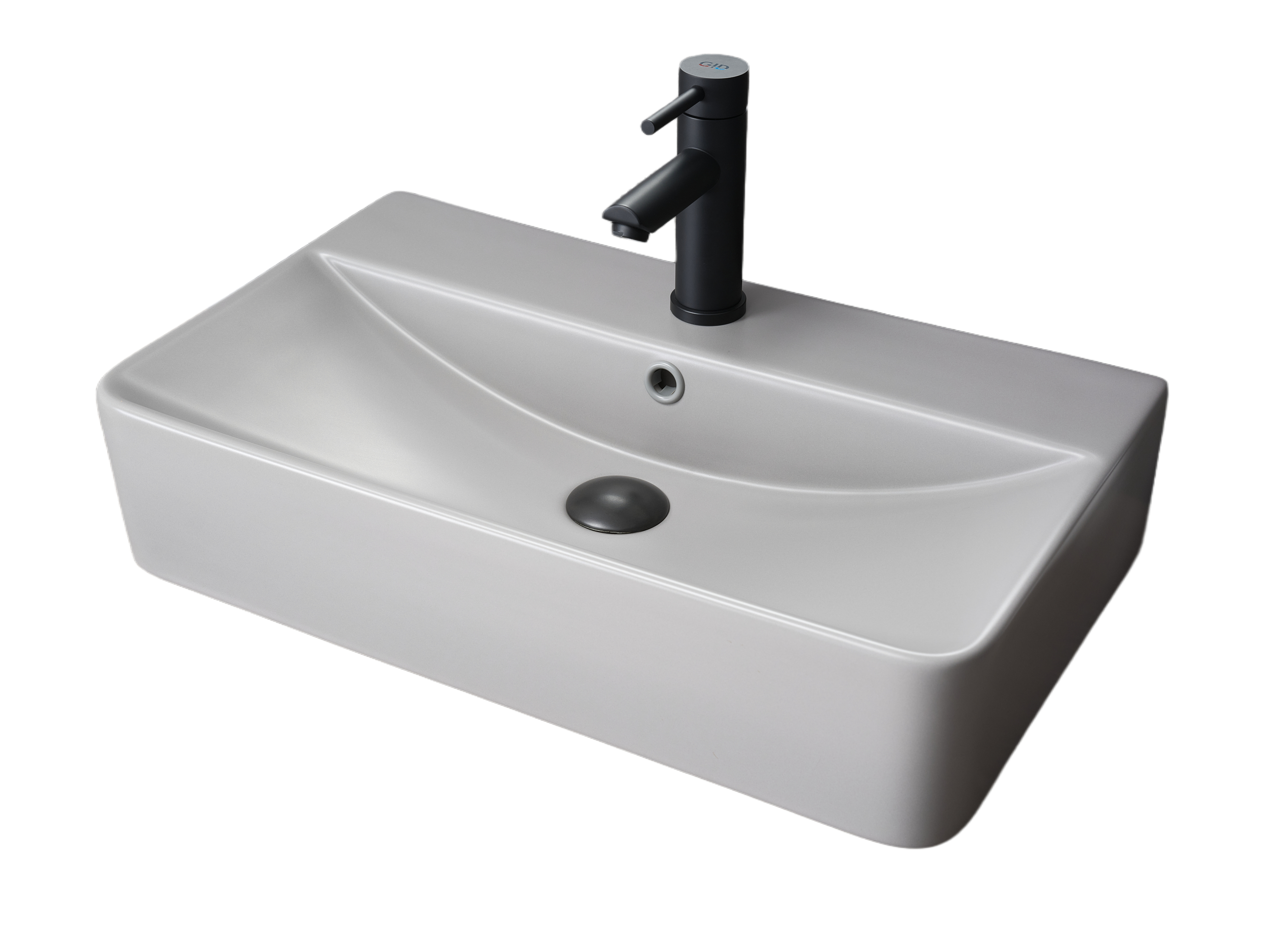 Раковина Gid Gm1344 52236 накладная серая матовая 61x35.5x14