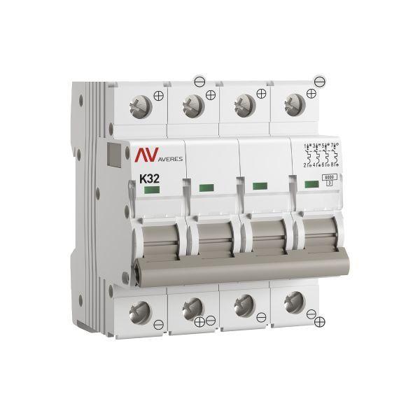 Выключатель автоматический модульный 4п K 32А 6кА AV-6 DC AVERES EKF mcb6-DC-4-32K-av