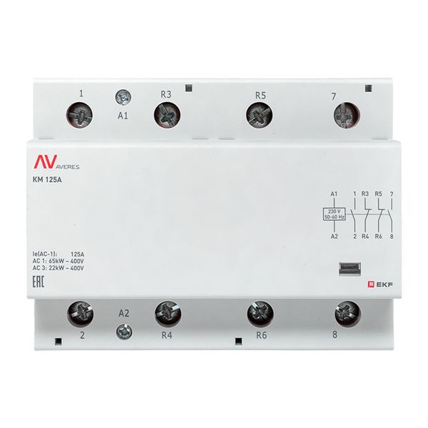Контактор модульный КМ 125А 2NO+2NC 230В AC (6 мод.) AVERES EKF km-av-6-125-22-230V
