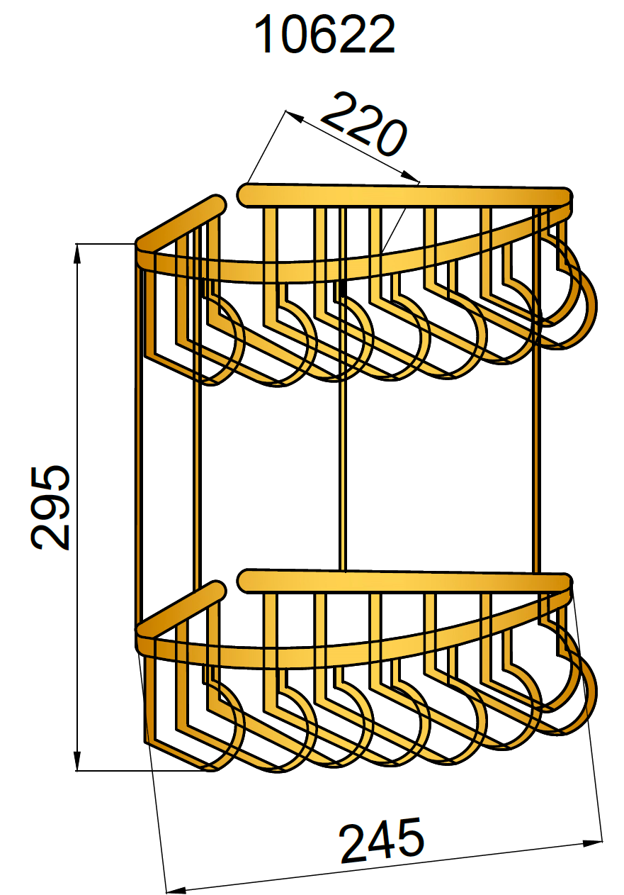 Угловая полка(металл), двойная MEDICI