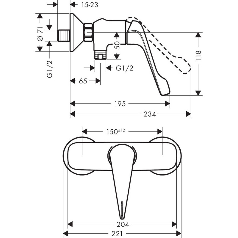 Смеситель Hansgrohe Novus 71926000 для душа