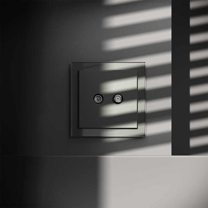 Розетка телевизионная оконечная TV + SAT 2-м СП S70 механизм титан Voltum VLS060406