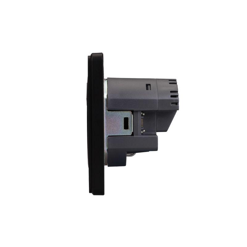 Розетка 1-м СП ROUND MIELE 16А с заземл. защ. шторки с USB A+C быстрой зарядки 5В/3А оникс Kranz KR-78-0704-3