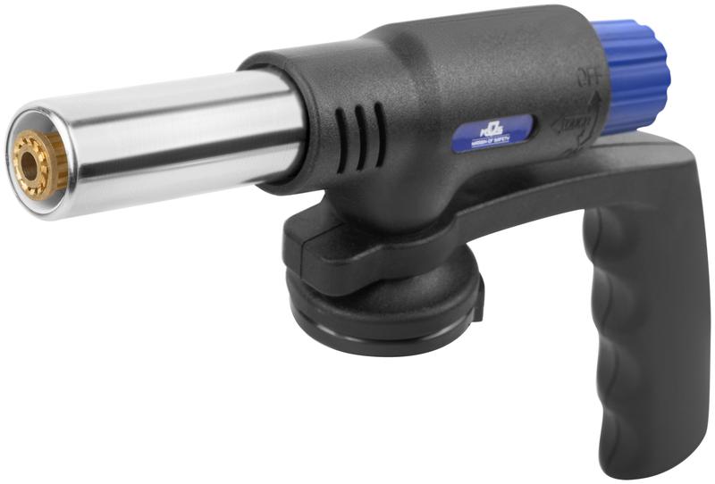 Горелка газовая на цанговый баллон пласт. корпус с рукоятью с пьезоподжигом сопло 22мм MOS 67658М