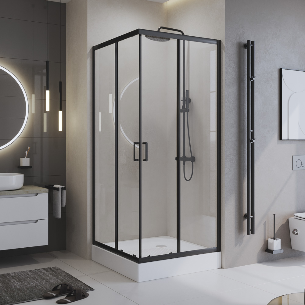 Душевой уголок BelBagno UNO-195-A-2-100-C-NERO