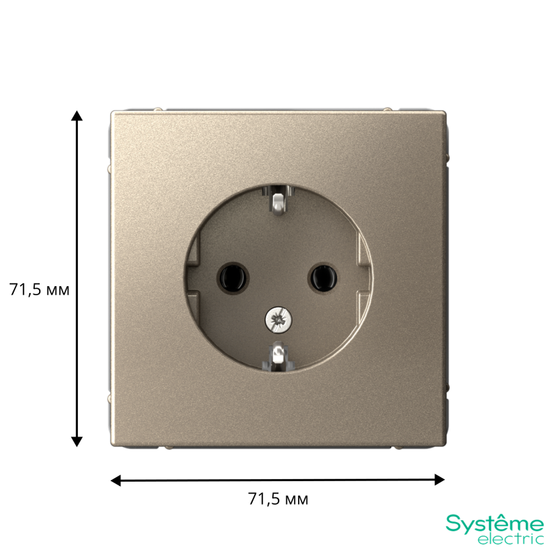 Розетка ArtGallery 16А с заземл. механизм шампань SE GAL000543