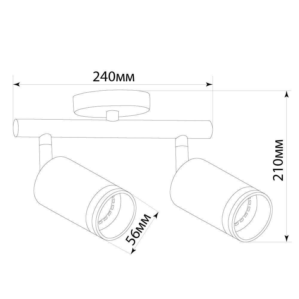 Светильник ДБО 2хGU10 без ламп наклонный белый