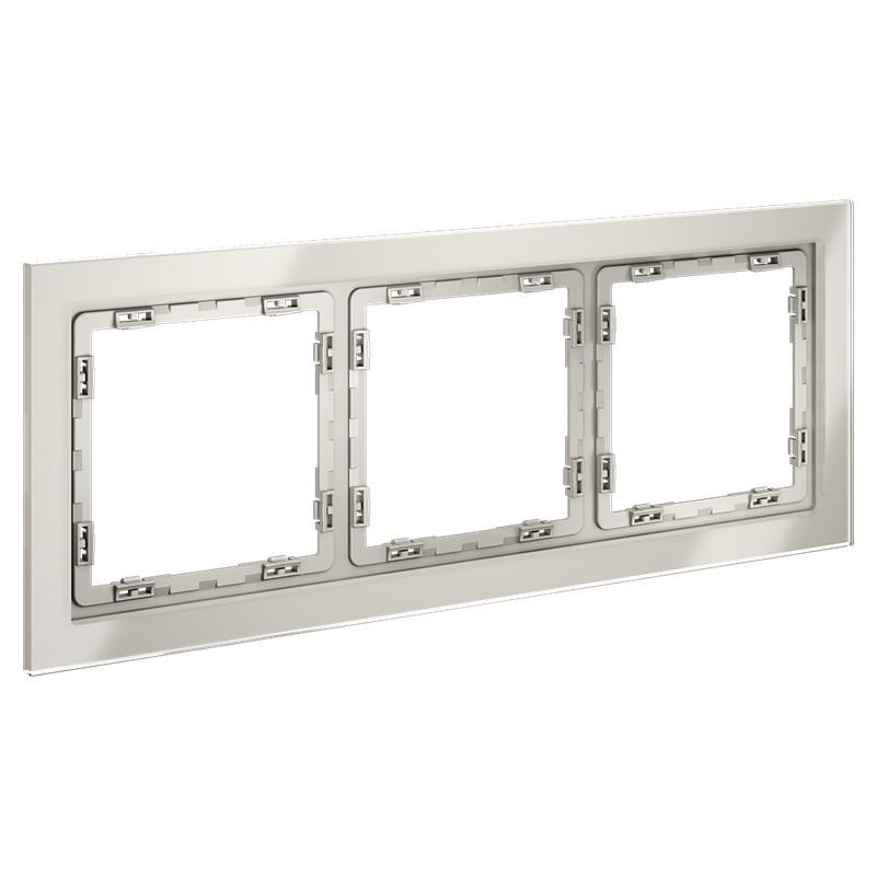 Рамка 3-м S70 стеклян. кашемир Voltum VLS110303