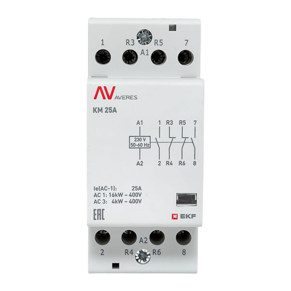 Контактор модульный КМ 25А 2NC+2NO 230В AC (2 мод.) AVERES EKF km-av-2-25-22-230V