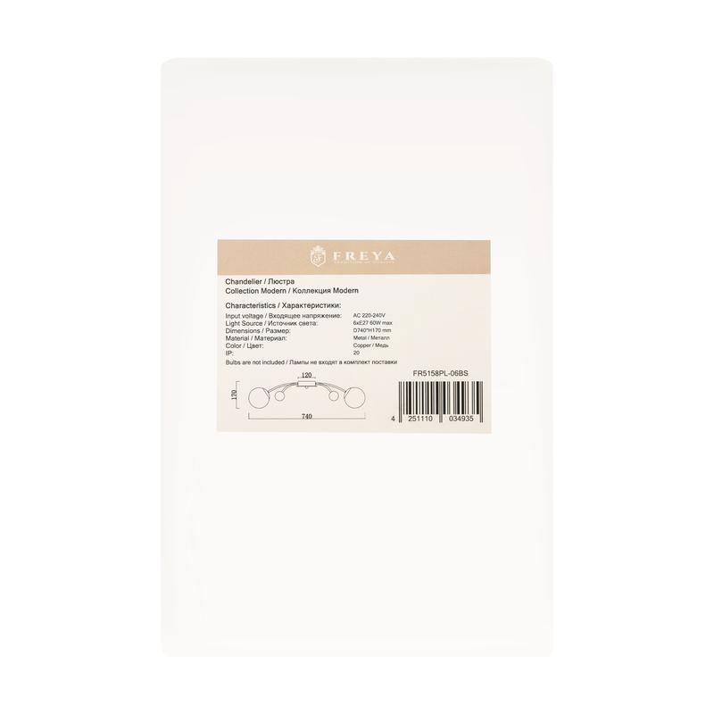 Люстра Blaze 60Вт E27х6 IP20 Freya FR5158PL-06BS