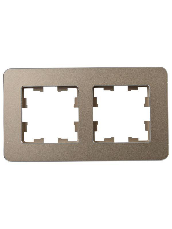 Рамка 2-м BRITE РУ-2-1-Бр метал. латунь RE IEK BR-M22-M-01-K49