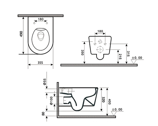 Унитаз подвесной Tornado Gid Tr2196TFX 62263Y белый 49x35.5x34