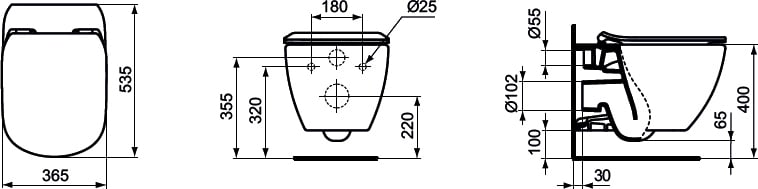 Подвесной унитаз Ideal Standard Tesi T007901