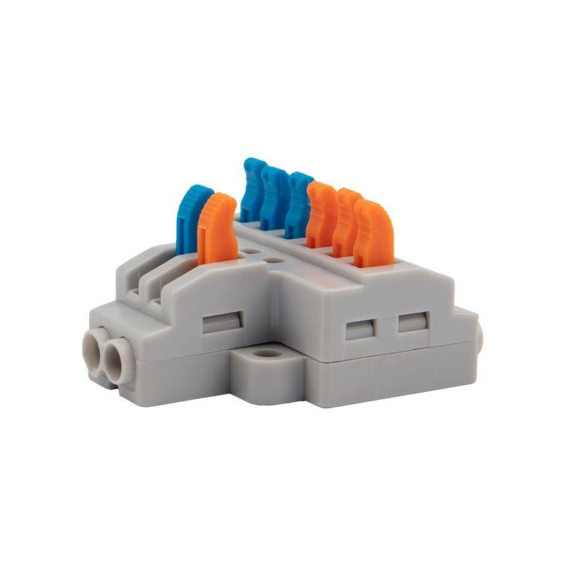 Клемма строительно-монтажная СМК проходная разветвительная 2п с монтажной площадкой 1 ввод 3 вывода на полюс Rexant 07-5234