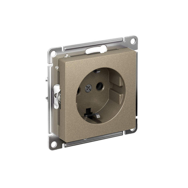 Розетка AtlasDesign 16А с заземл. быстрозажим. клем. механизм шампань SE ATN000543S