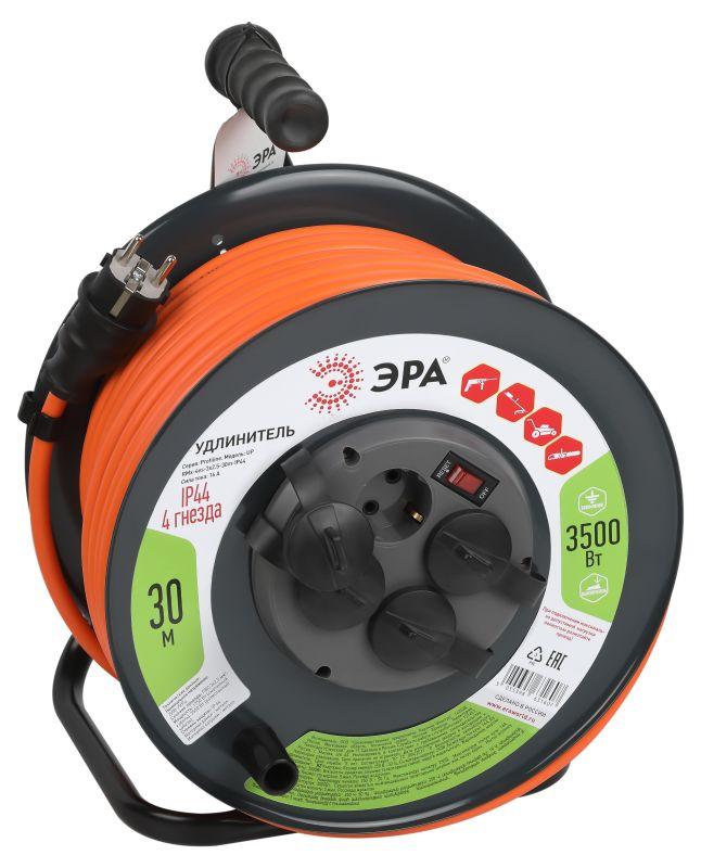Удлинитель на метал. катушке 4х30м с заземл. IP44 RMx-4es-3x2.5-30m с выкл. ПВС 3х2.5 Эра Б0052920