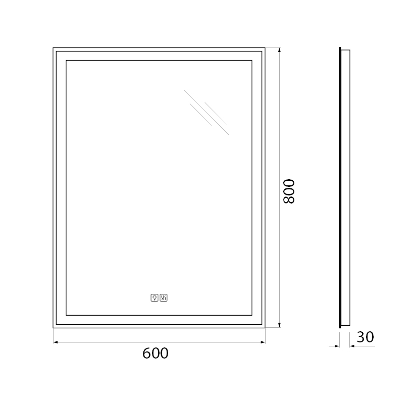 Зеркало BelBagno SPC-GRT-600-800-LED-TCH-WARM