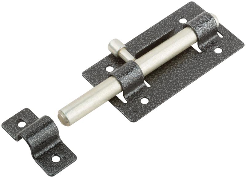 Задвижка накладная усиленная для дверей круглый ригель серебр. 66691