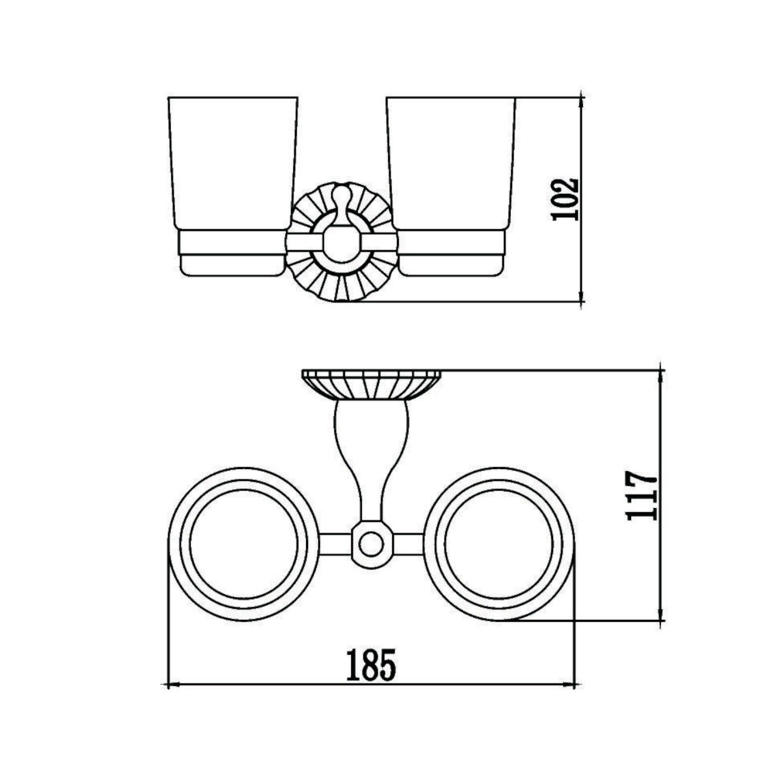 Стакан для ванной комнаты двойной Savol S-08968C, бронза