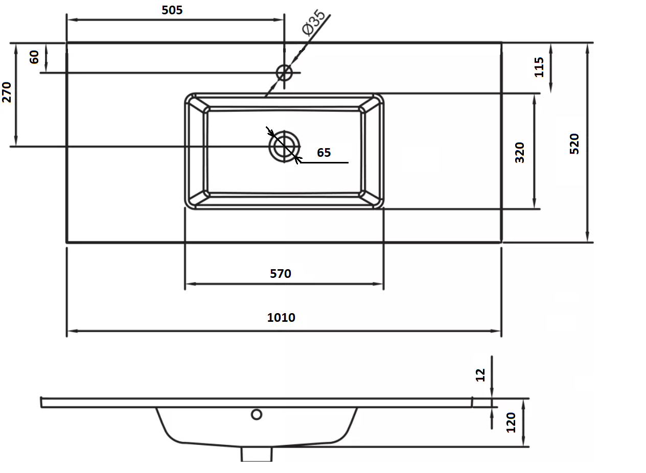 Столешница стекло 100см моноблок Капучино