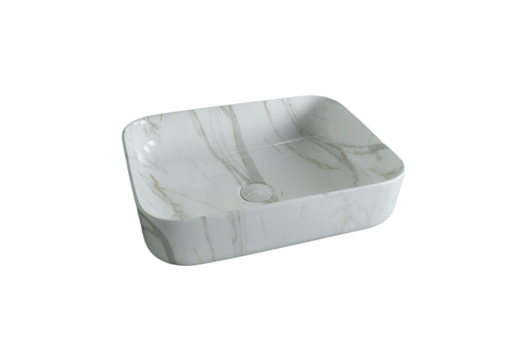 Раковина Gid Mnc190 54426 накладная под камень глянцевая 50x39x13