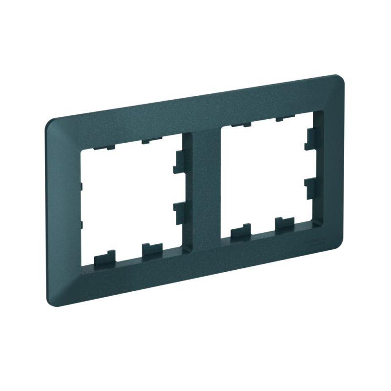 Рамка 2-м AtlasDesign Air изумруд/дым. черн. SE ATN220802