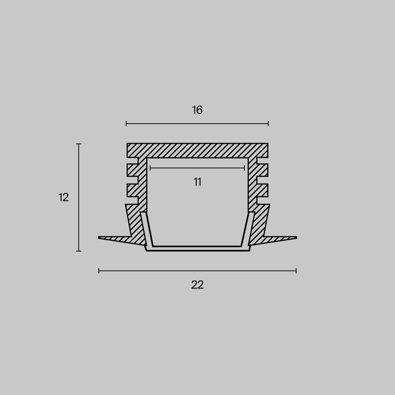 Профиль алюминиевый встраив. 22х12 Maytoni ALM006S-2M