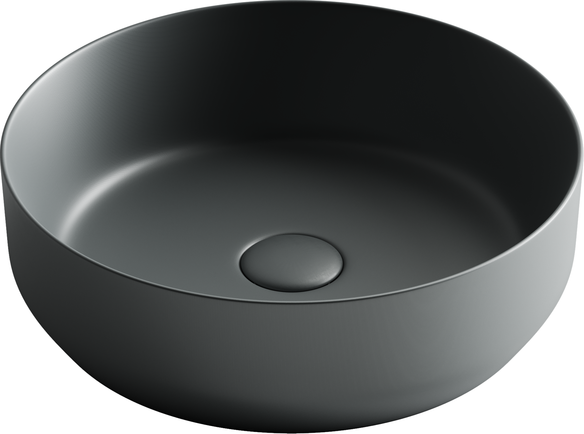 Умывальник чаша накладная круглая (цвет Темный Антрацит Матовый) Element 390*390*120мм, CN6022MDH