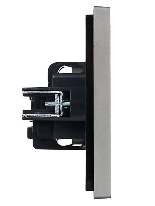 Розетка СП FORTE&PIANO FP516 16А с заземл. без защ. шторок винт. крепл. сталь IEK FP-R11-16-K46