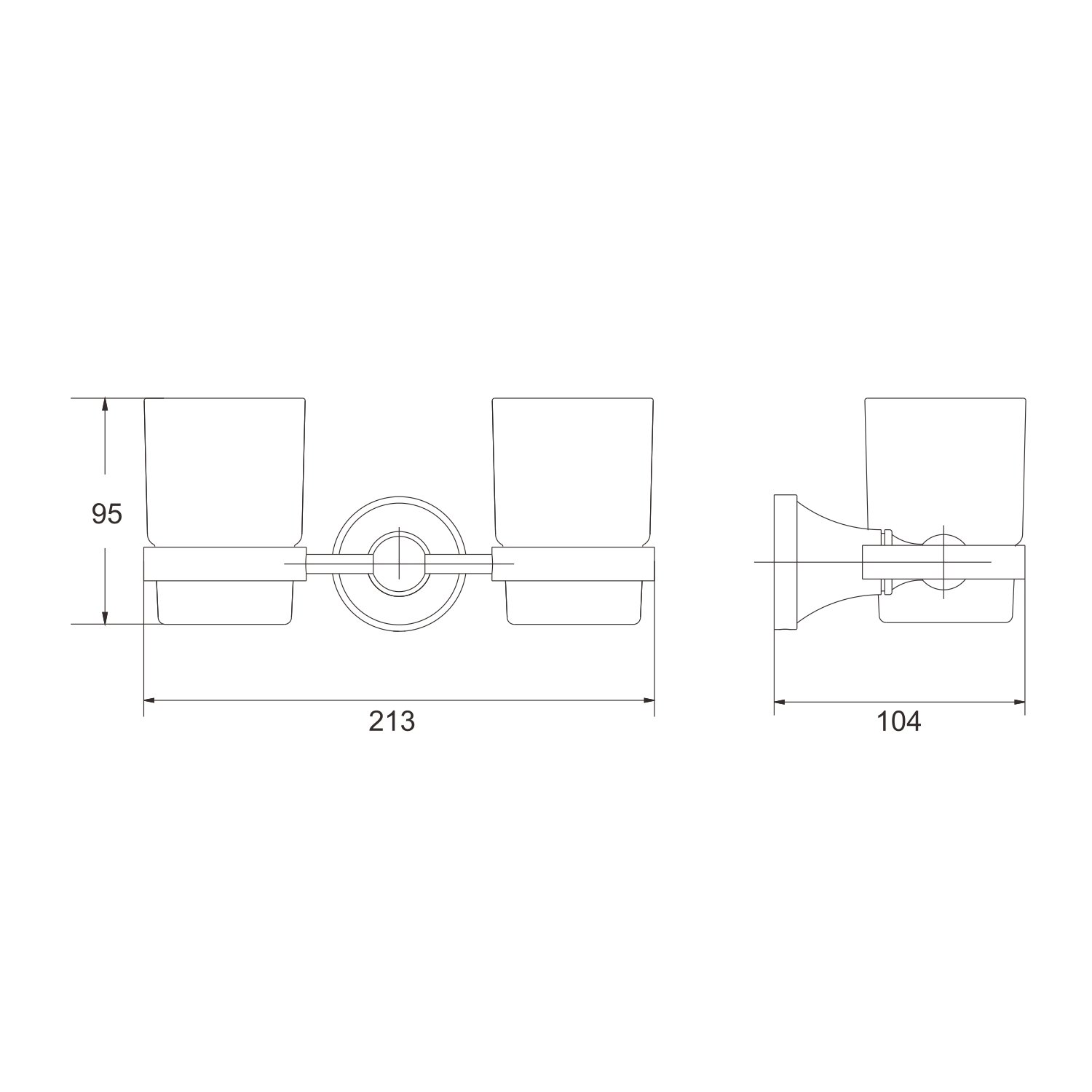 Стакан двойной для ванной комнаты Rose RG1922E, золото