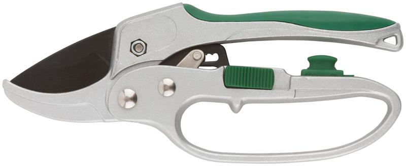Секатор Профи храп. механизм режущ. кромки встык с наковальней тефл. покр. лезвий алюм. корпус 200мм FIT 77097