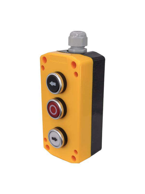 Пост управления ПКУ-22-3251-65У1 1 цилиндр "Стрелка влево" НО бел.; 1 цилиндр "O" НЗ красн.; 1 цилиндр "Стрелка вправо" НО черн.; IP65 Электротехник ET526982