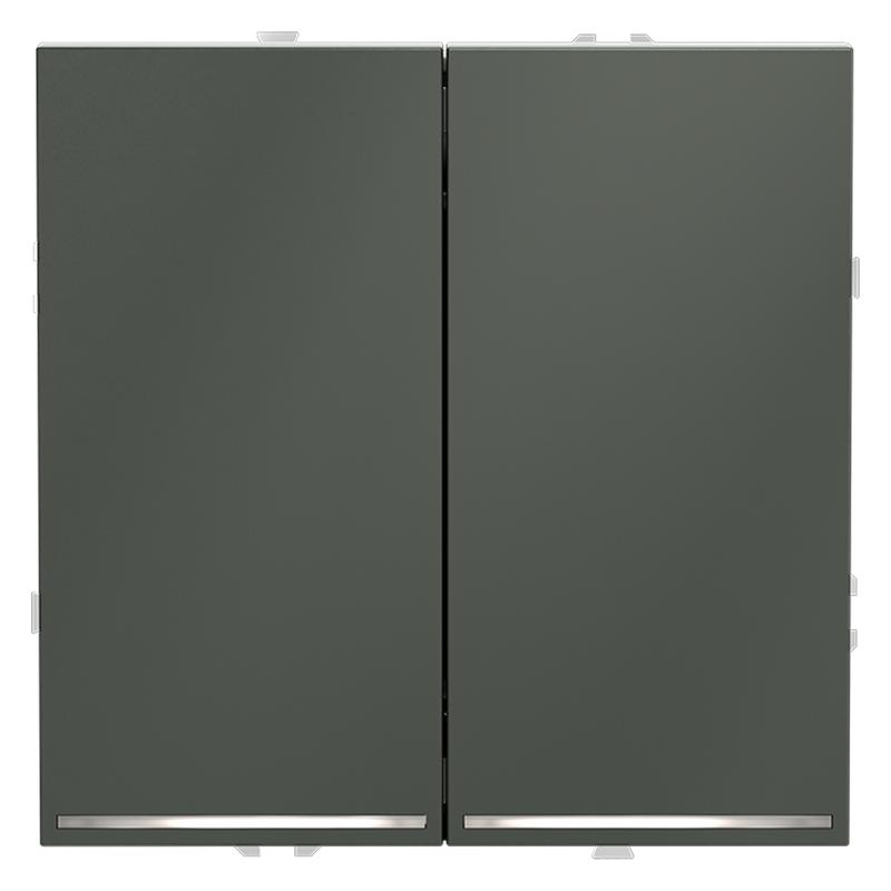 Переключатель проходной 2-кл. СП S70 10А с подсветкой механизм титан Voltum VLS020406