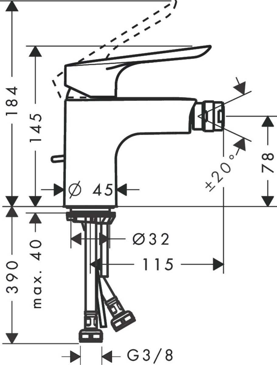 Смеситель Hansgrohe Logis E 71232000 для биде