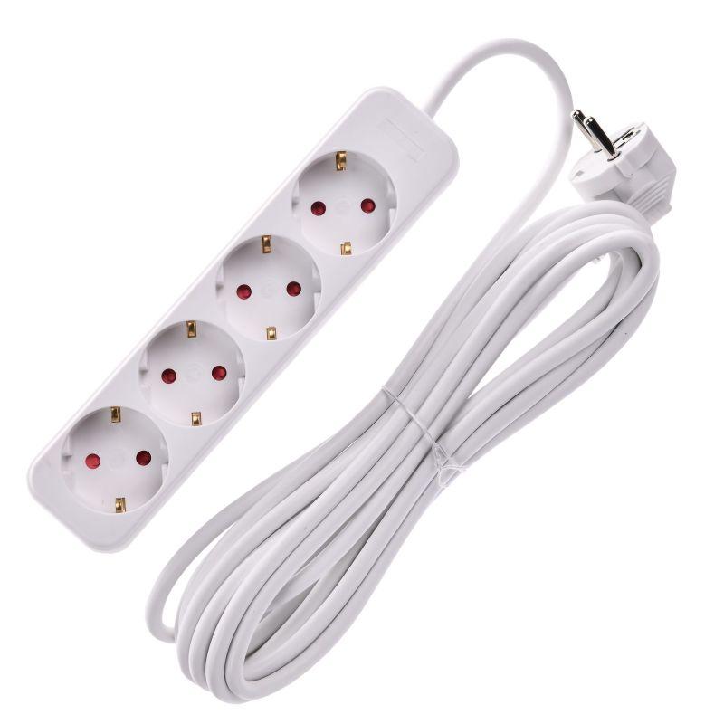 Удлинитель 4х5м 10А У04 ПВС 3х1 бел. UMA IEK UM-YP10-10-04-05-Z-K01